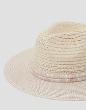 Nora Straw Fedora Hat, , large