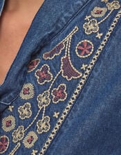 East Dolie Embroidered Denim Blouse, Blue (DENIM), large