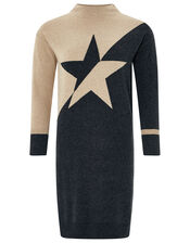 Bia Star Knit Dress with Organic Cotton, Camel (CAMEL), large