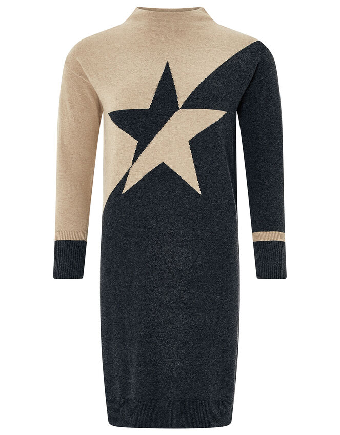 Bia Star Knit Dress with Organic Cotton, Camel (CAMEL), large