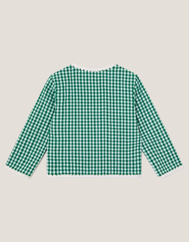 Gingham Tie Jacket , Green (GREEN), large