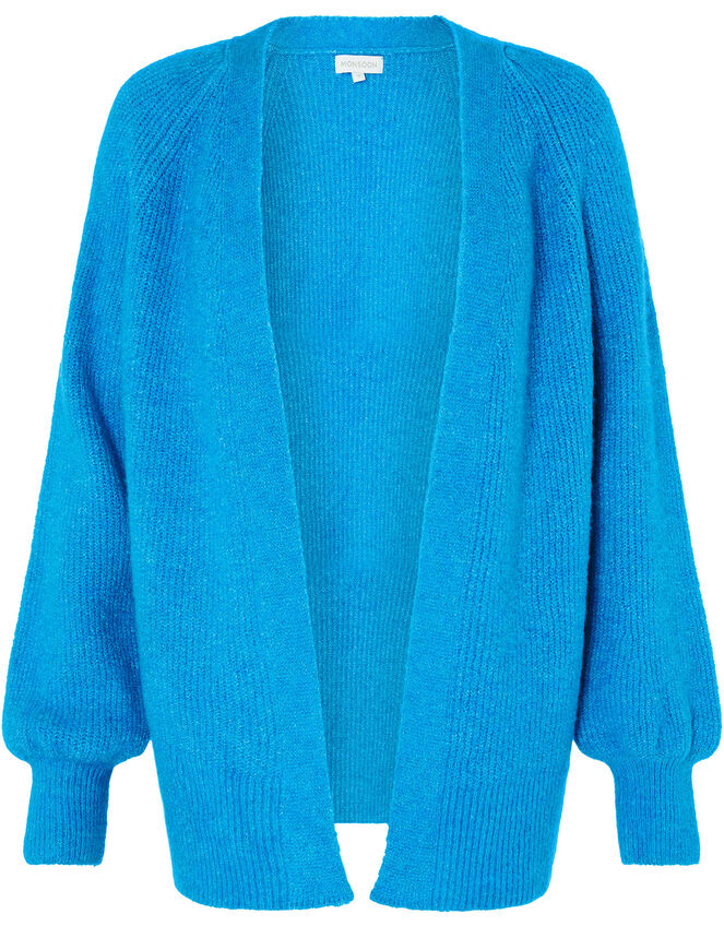 Cosy Knit Cardigan in Wool Blend, Blue (BLUE), large