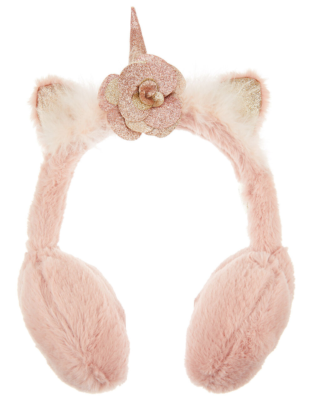 Glitter Fluffy Unicorn Earmuffs Hats & Sunglasses Monsoon Global.
