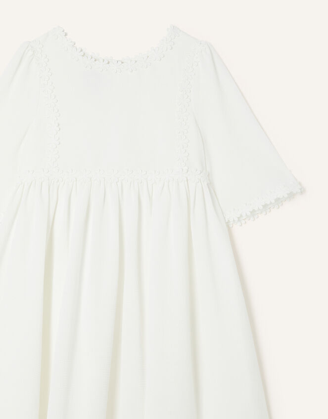 Lace Trim Crepe Tunic Dress, Ivory (IVORY), large