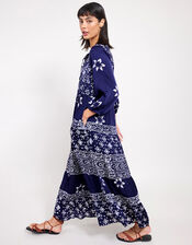 East Chrissie Batik Print Dress, Blue (NAVY), large