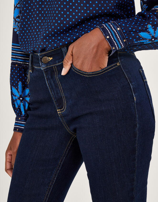 Idabella Crop Skinny Jeans with Recycled Polyester , Blue (INDIGO), large