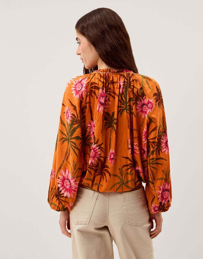 Fallon Floral Print Blouse , Orange (ORANGE), large