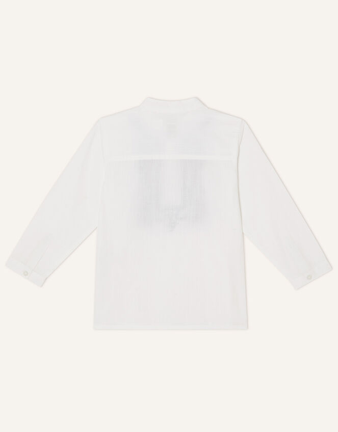 Kurta Embroidered Longline Shirt, Ivory (IVORY), large
