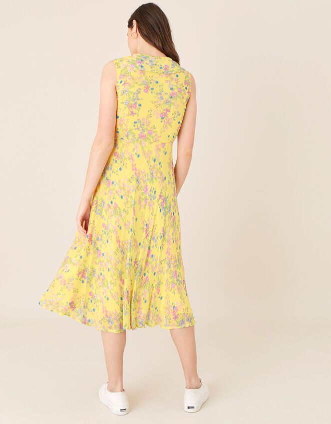 Sylvie Printed Midi Dress, Yellow (YELLOW), large