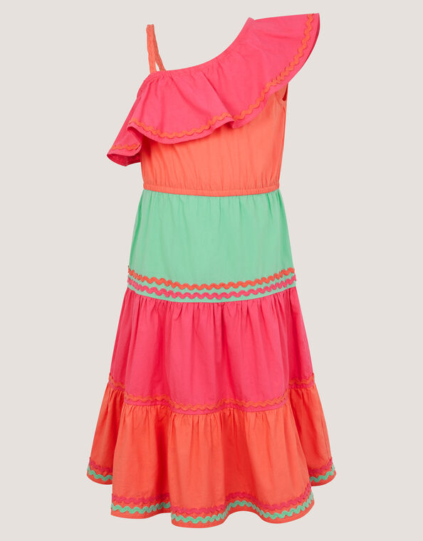 One-Shoulder Colorblock Dress, Multi (MULTI), large