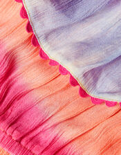 Tie Dye Frill Hanky Hem Dress, Multi (MULTI), large
