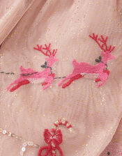 Christmas Scene Velvet Disco Dress, Pink (PINK), large