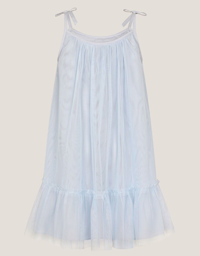 Rosalee Sequin Tulle Swing Dress, Blue (BLUE), large