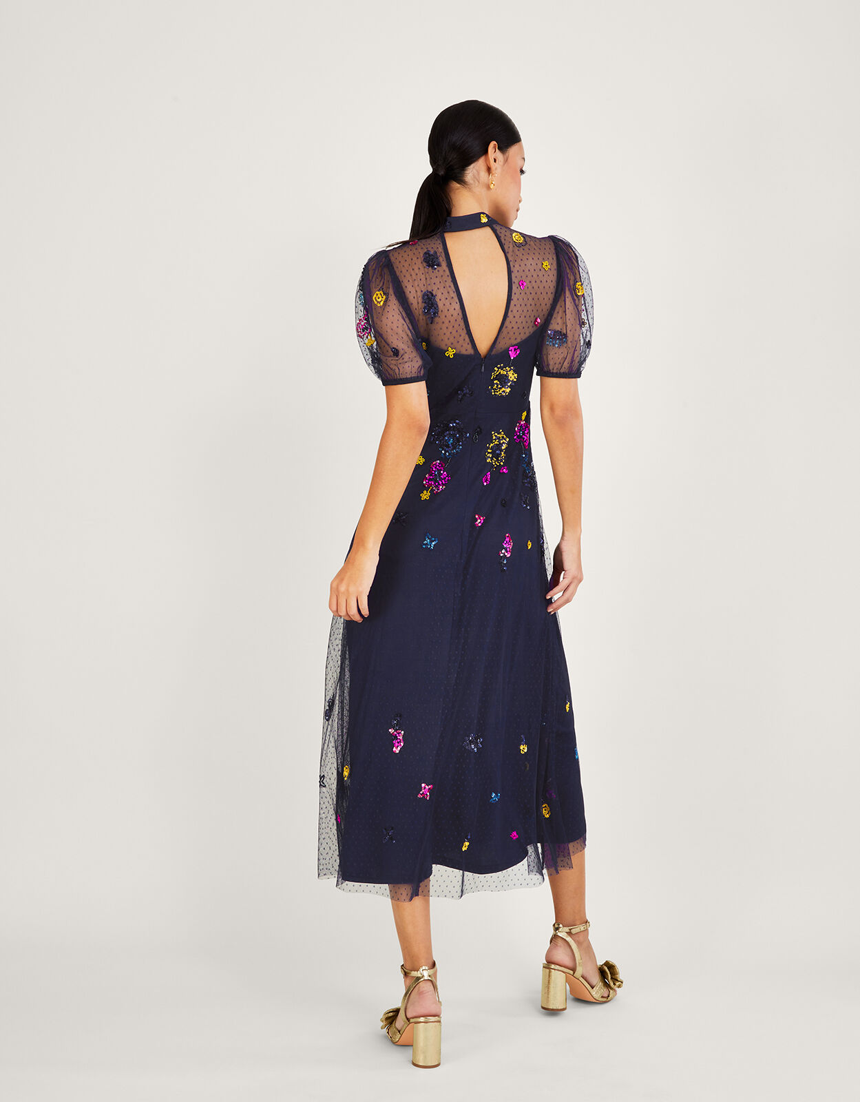 Natalia Embellished Midi Dress Blue Evening Dresses Monsoon US