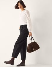 Flossy Embroidered Sleeve Top, Ivory (IVORY), large