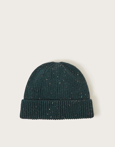 Ribbed Knit Beanie, Green (GREEN), large