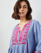 East Circe Paisley Embroidered Blouse, Blue (LIGHT BLUE), large