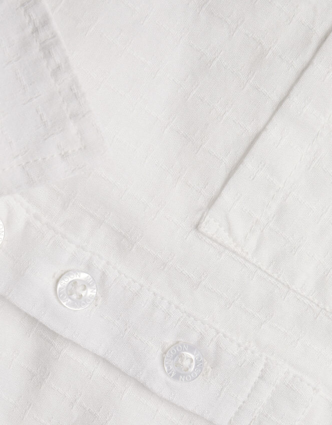 Half Placket Slub Shirt , Ivory (IVORY), large
