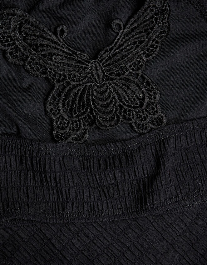 Crochet Back Bikini Set, Black (BLACK), large