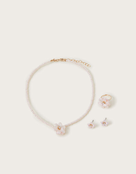 Pearl Flower Jewellery Set, , large