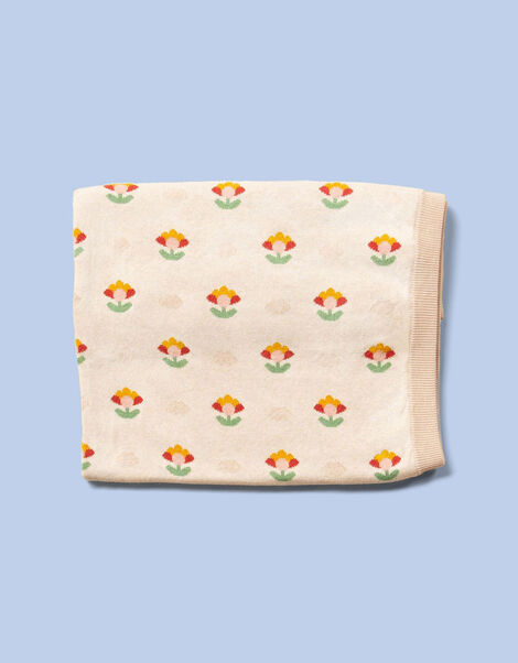 Little Green Radicals Floral Knit Blanket, , large
