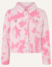 Tie Dye Denim Jacket , Pink (PINK), large