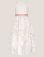 Floral Embroidered Maxi Party Dress, Ivory (IVORY), large