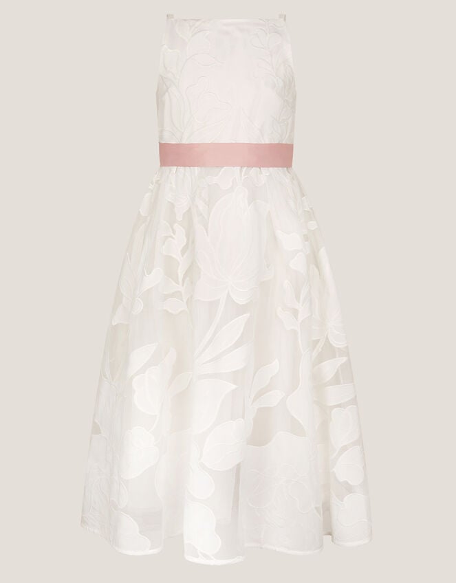 Floral Embroidered Maxi Party Dress, Ivory (IVORY), large