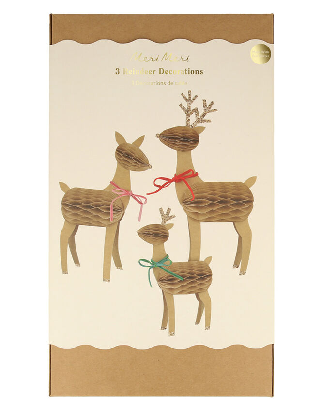 Meri Meri Honeycomb Reindeer Decorations Set of Three, , large