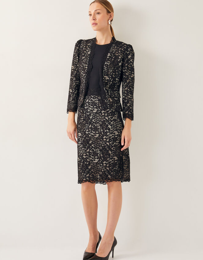 Ria Lace Blazer, Black (BLACK), large