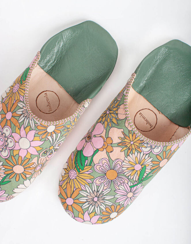 Bohemia Design Margot Babouche Slippers, Green (GREEN), large