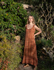 Lyrical Sisters Kaleidoscope Maxi Dress, Orange (RUST), large