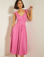 Marlee Ruffle Midi Sun Dress, Pink (PINK), large