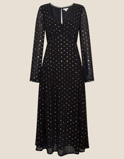 Bree Sweetheart Sequin Dress in Sustainable Viscose, Black (BLACK), large