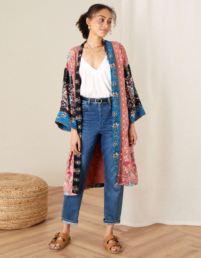 Floral Kimono in LENZING™ ECOVERO™, Orange (RUST), large