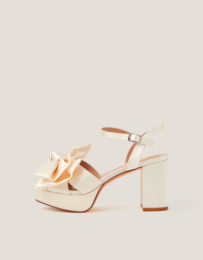 Alana Satin Platform Heels, Ivory (IVORY), large