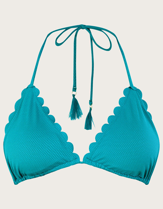 Scallop Bikini Top, Blue (TURQUOISE), large