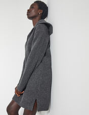Nora Collared Mini Jumper Dress, Grey (CHARCOAL), large