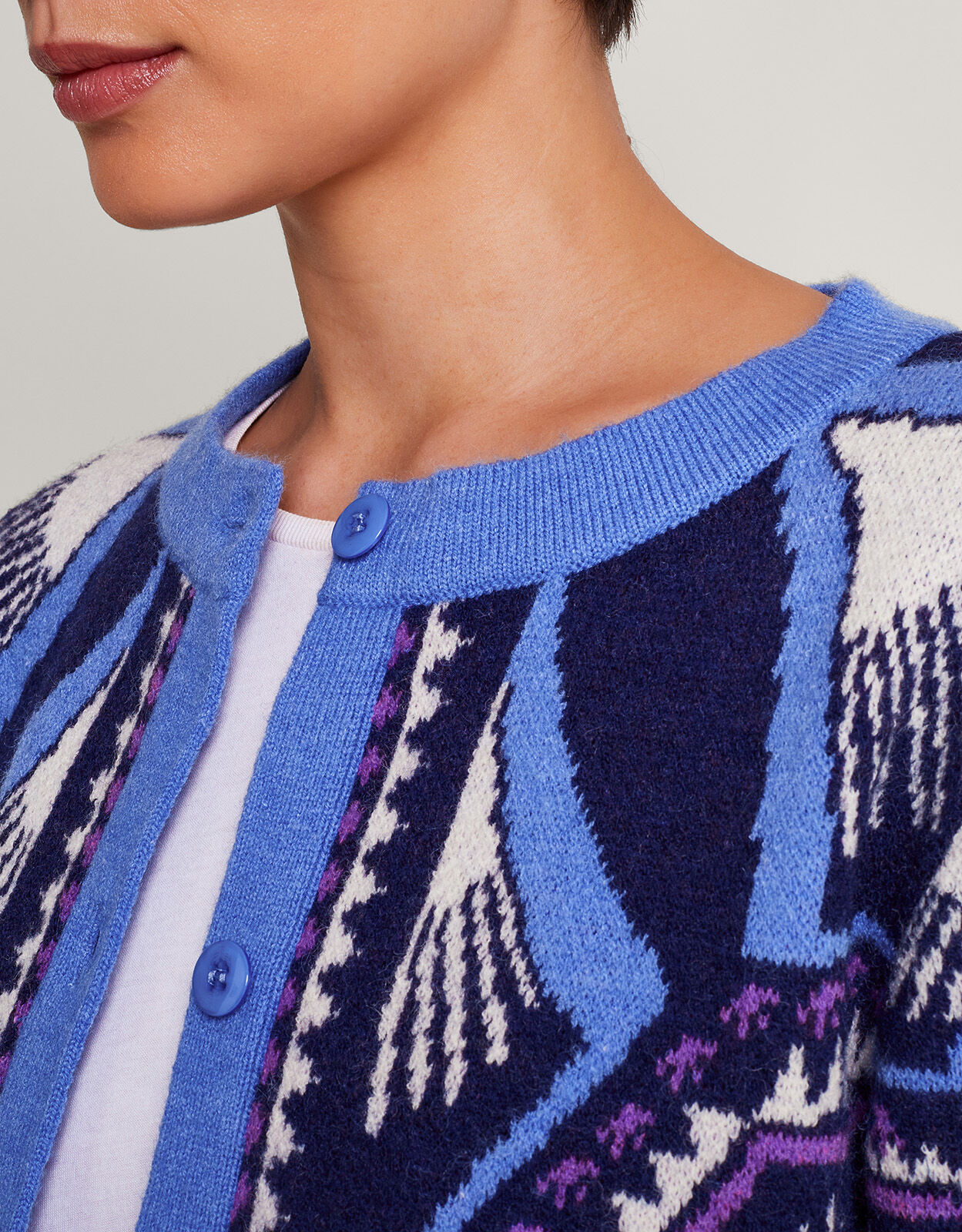 Elsie Print Cardigan Blue Cardigans Monsoon Global