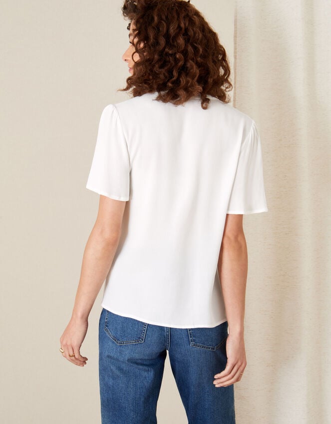 Frill Sleeve Top with LENZING™ ECOVERO™, Ivory (IVORY), large