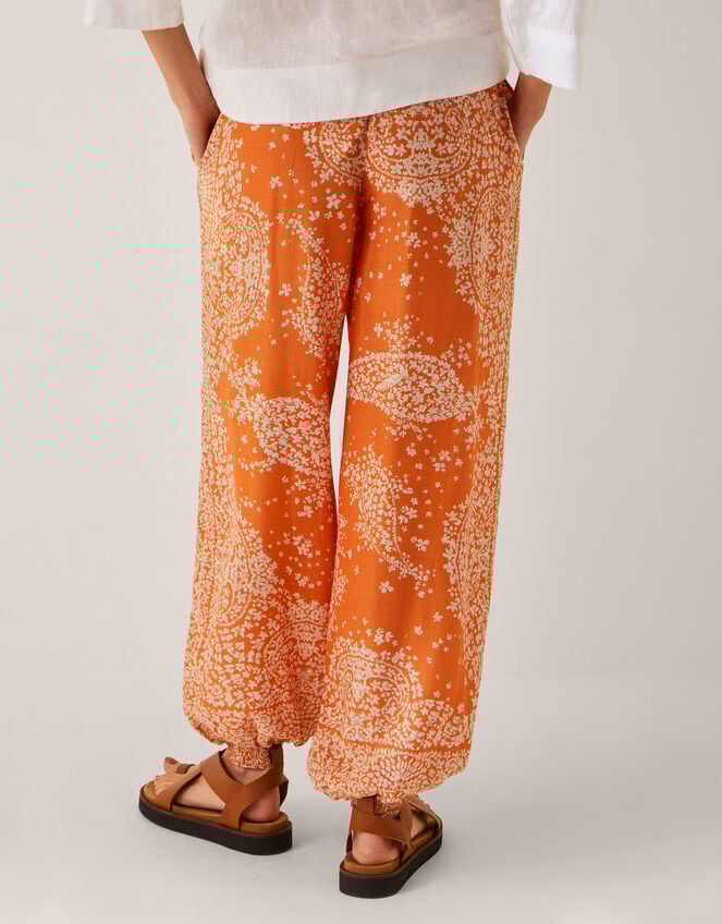 Madison Paisley Print Harem Pants, Orange (ORANGE), large