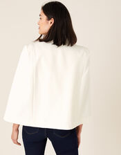Cora Smart Cape Jacket, Ivory (IVORY), large