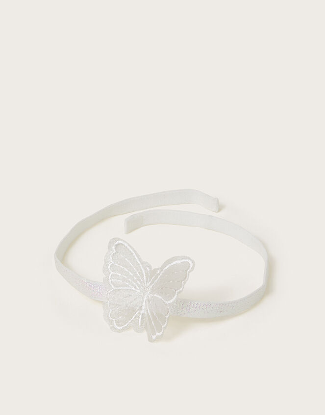 Baby Sparkle Butterfly Booties and Headband Set, Ivory (IVORY), large