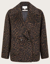 Lily Leopard Print Jacket, Black (BLACK), large