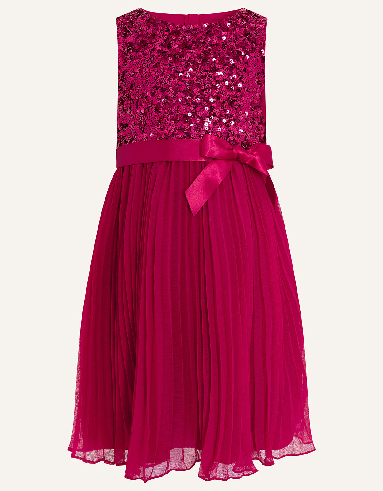 Keita Sequin Pleat Dress in Recycled Polyester Pink