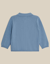 Newborn Dog Cable Knit Cardigan, Blue (BLUE), large