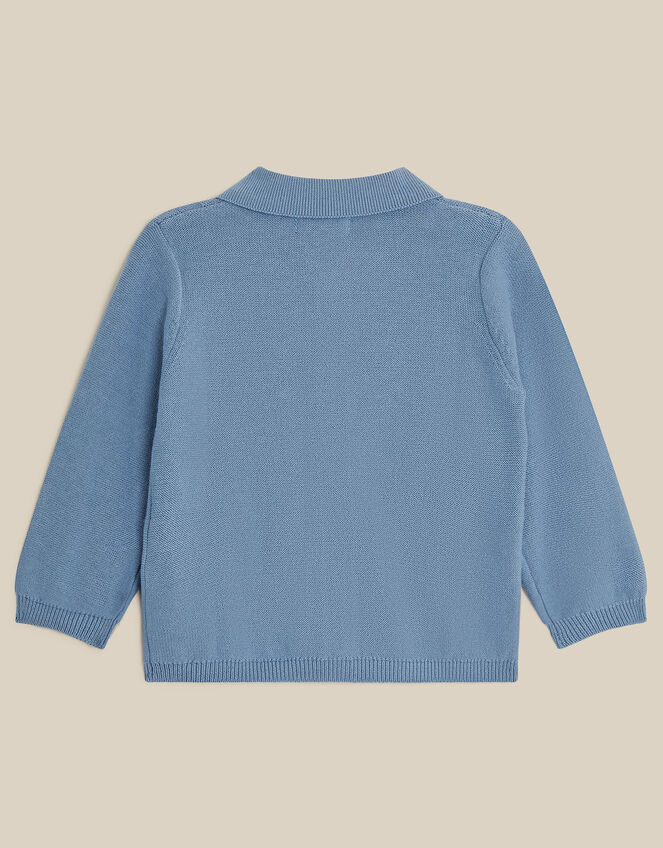 Newborn Dog Cable Knit Cardigan, Blue (BLUE), large