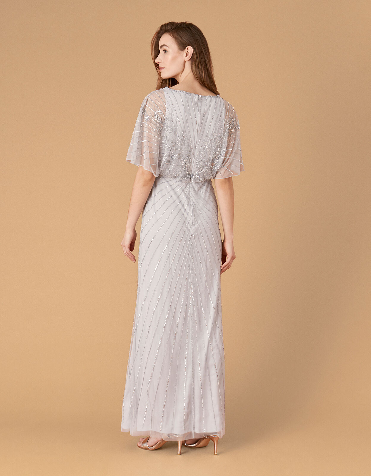 silver embellished maxi dress