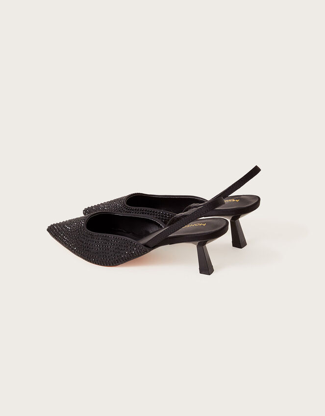 Heatseal Diamante Heels, Black (BLACK), large