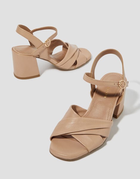 Rosa Twist Strap Heeled Sandals, Pink (PINK), large